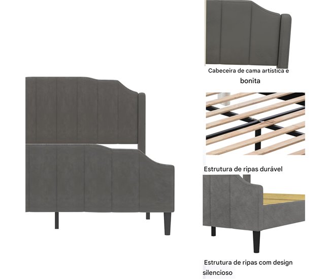 Marco de la cama 200x140 Gris