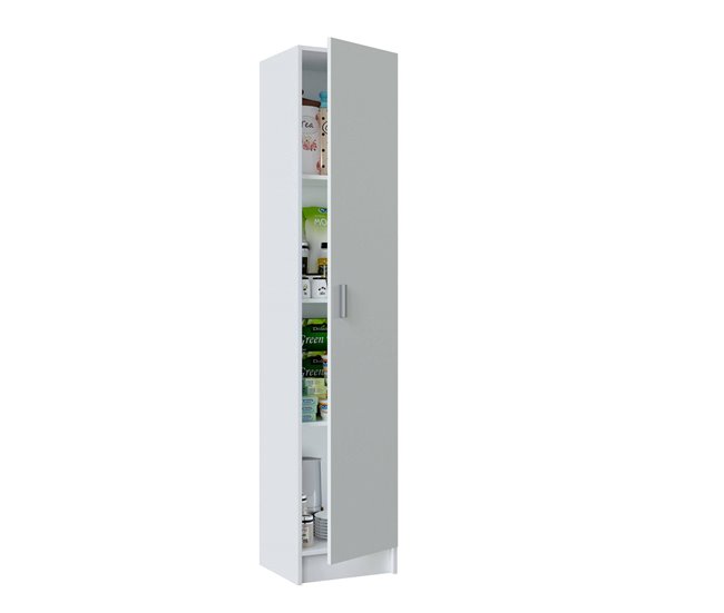 Armario multiusos 1 puerta efecto madera 37 Blanco