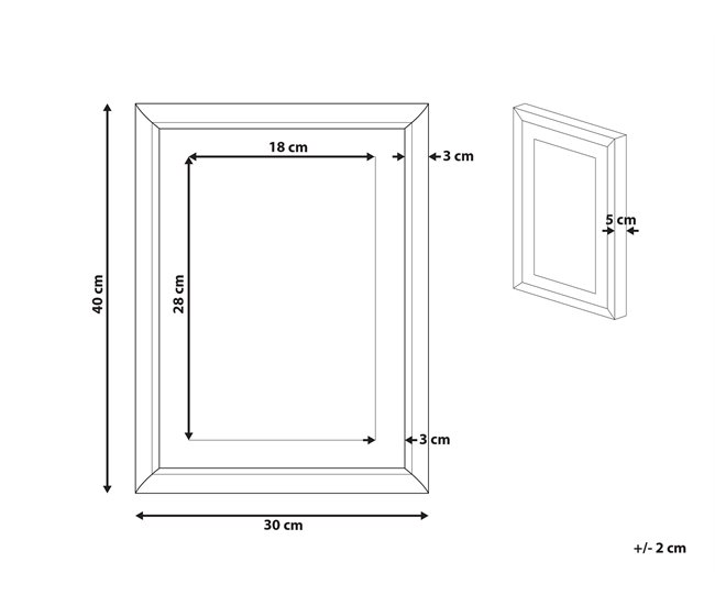 Beliani Impresión de pared enmarcada TOUBA Azul