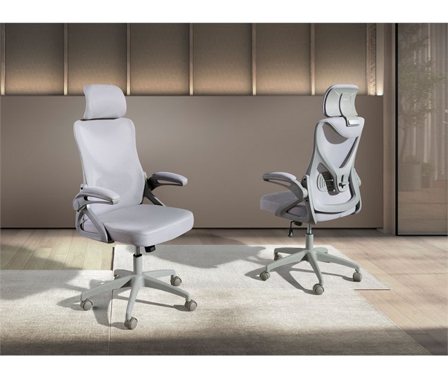 ANGEL CERDA Silla oficina giratoria tela Gris