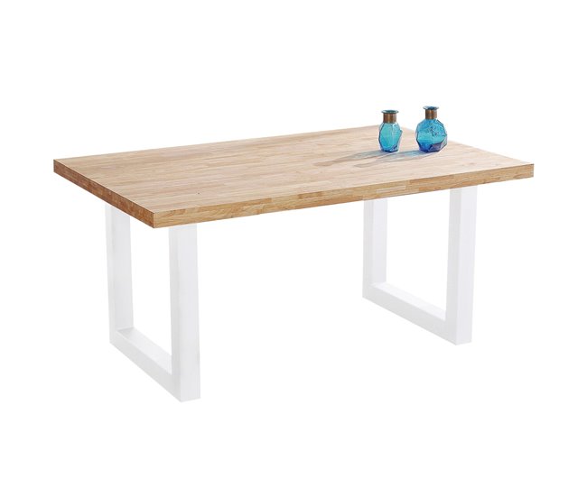 Conjunto de Mesa Fija + 4 Sillas Bristo 160x100 Roble