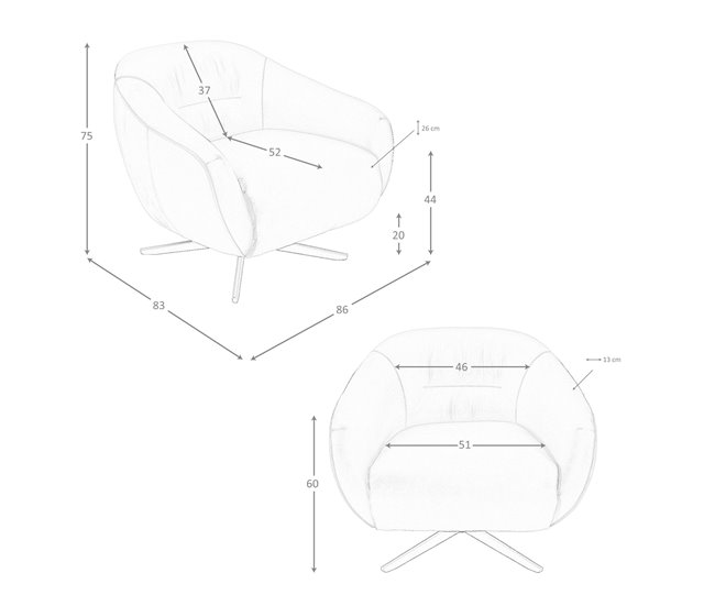 ANGEL CERDA Sillón giratorio piel marrón Marron