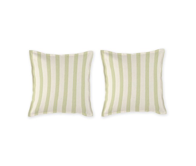 2 Fundas de almohada 100% algodón percal orgánico BENGALE Amarillo