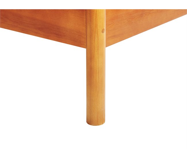Beliani Cama con somier Madera de pino BARRET 196x209 Marron