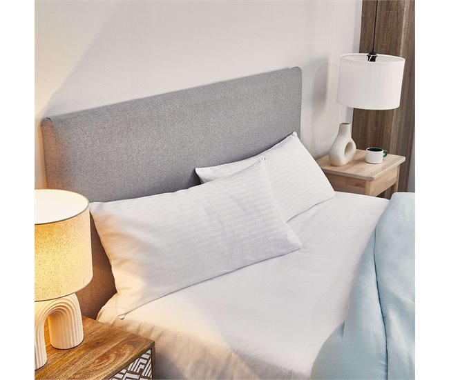 Funda Almohada Cama Tejido Cutí 100% Algodón Cremallera Blanco