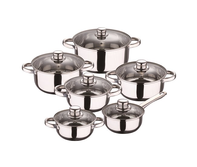 Bateria de cocina 12 piezas con juego de sartenes Multicolor