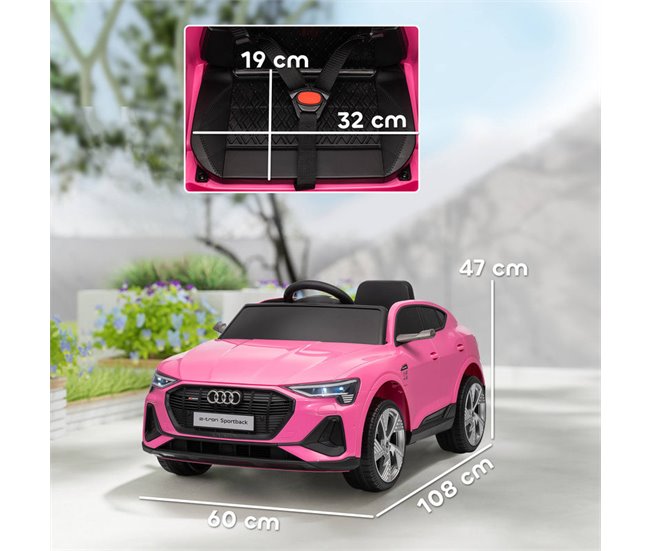Coche Eléctrico Infantil PP, Metal HOMCOM Rosa