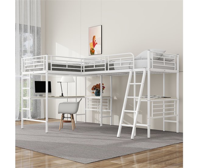 Cama alta para niños 206x298 Blanco