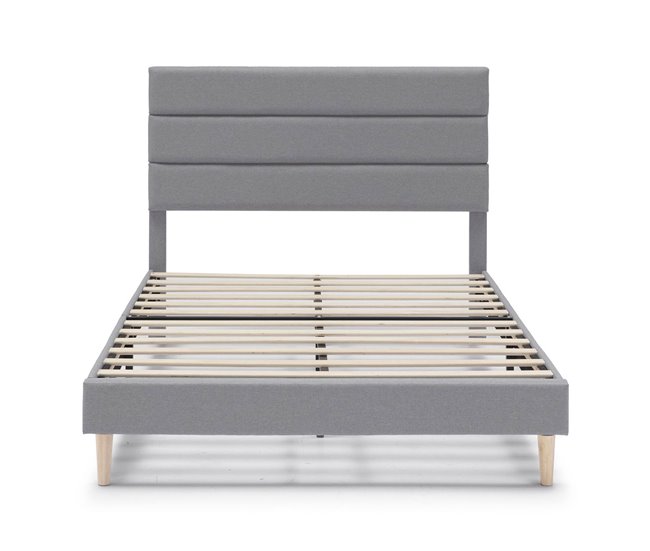 Estructura de Cama tapizada Aroma 135x190 Gris Claro