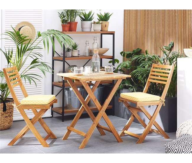 Beliani Conjunto de balcón FIJI Amarillo