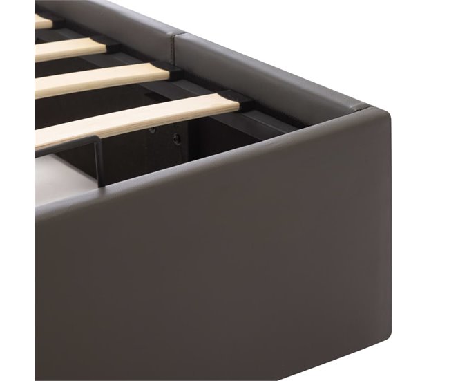 Cama canapé hidráulica cuero sintético 90x200 Gris