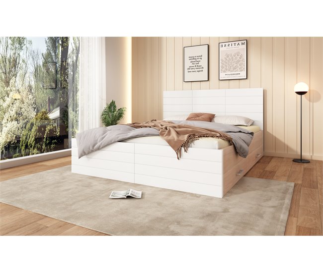 Camas de matrimonio 145x207 Blanco