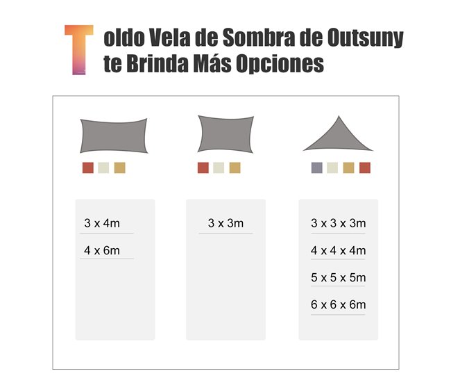 Toldo Vela Cuadrado PE Outsunny 300x300 Marron