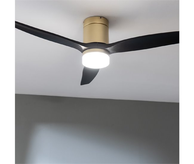 Cecotec Ventilador de techo con luz EnergySilence Aero 5600 Aqua Negro/ Dorado