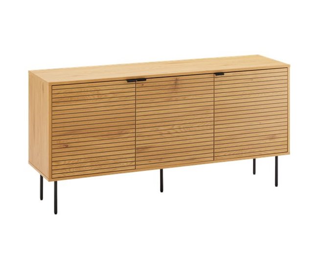 Aparador de madera de 3 puertas STINNA Natural