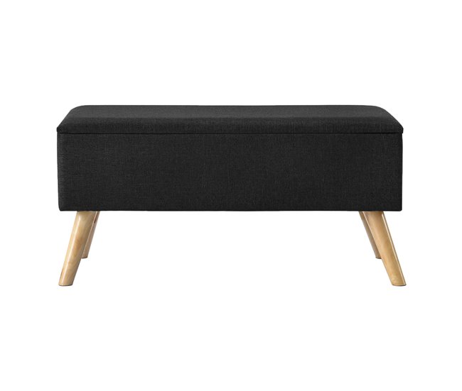 Banco Salford tapizado con almacenaje Salford 79x39 Negro