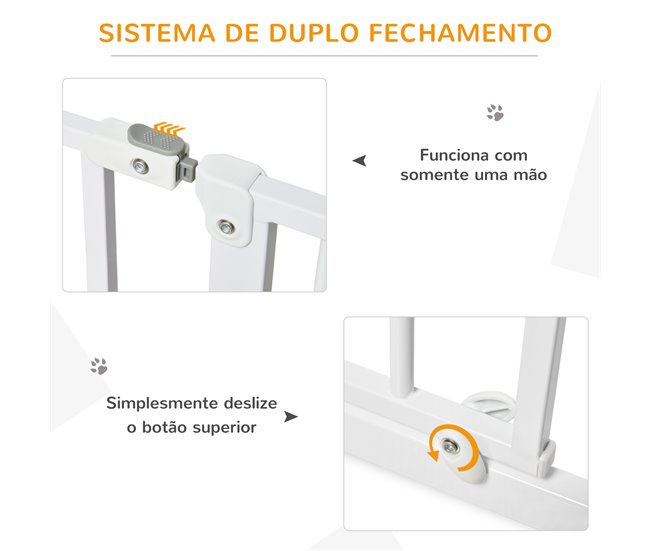 Barrera de Seguridad de Perros Acero, ABS PawHut Blanco
