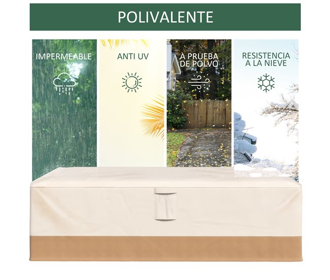 Funda Protectora para Muebles Tela Oxford 600D Outsunny 275x208 Beige