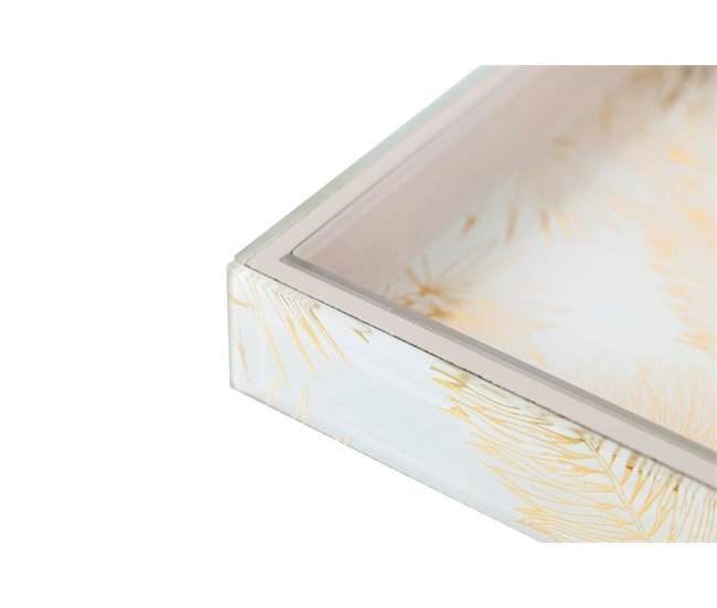 Bandeja Cristal Impresion Foil Verde