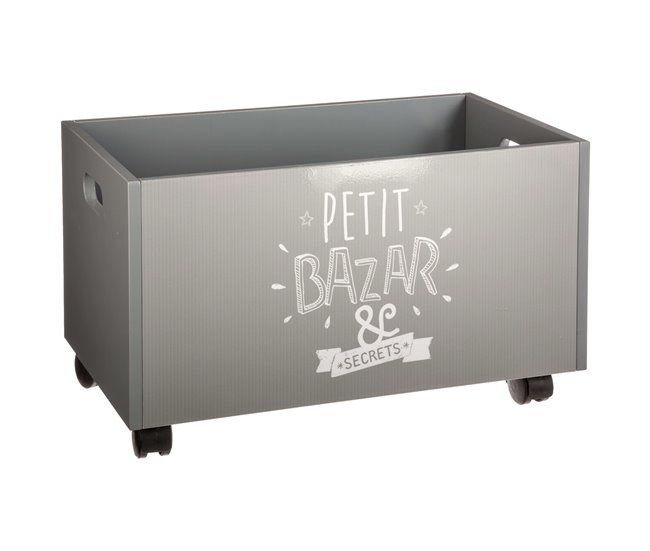 Baúl Bazar Contemporáneo con Ruedas 48 Gris