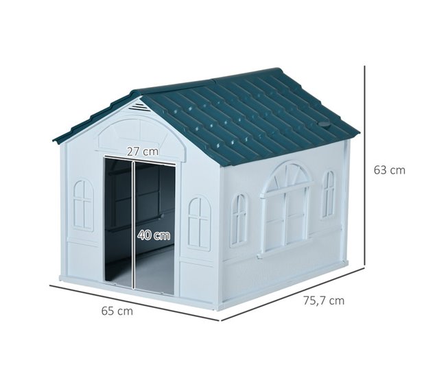 Caseta para Perros PP PawHut, mascotas - accesorios para perros Azul