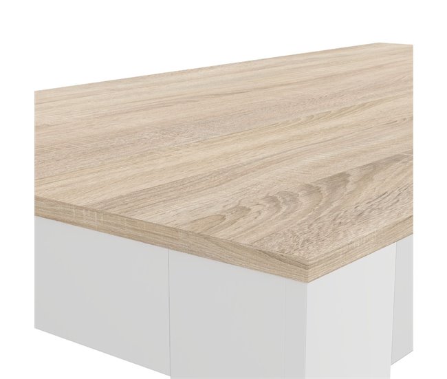 Mesa Extensible de Comedor o Cocina + 6 Sillas Estilo Nordico 178x80 Blanco