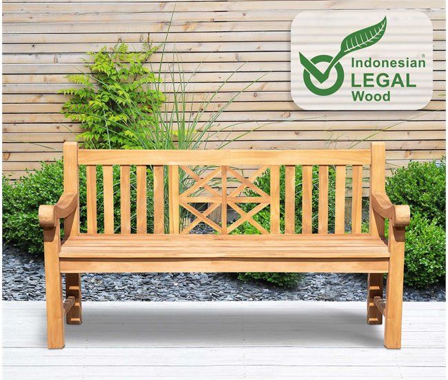 Banco de jardín - Florida - Madera 150x72 Marron
