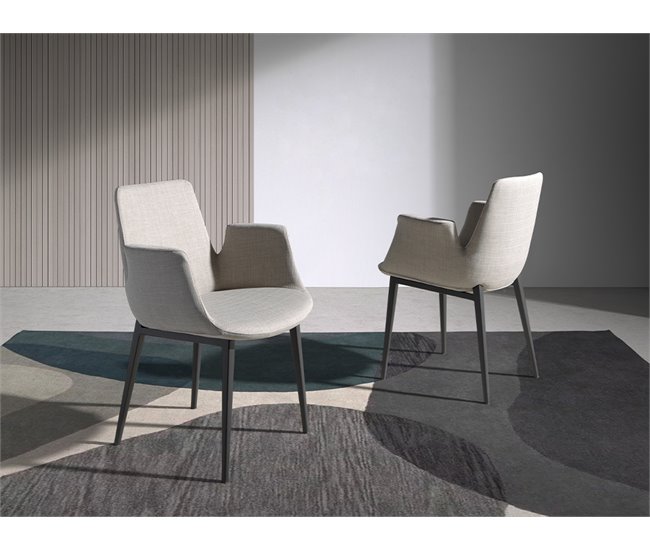 ANGEL CERDA Silla comedor tapizada tela Gris