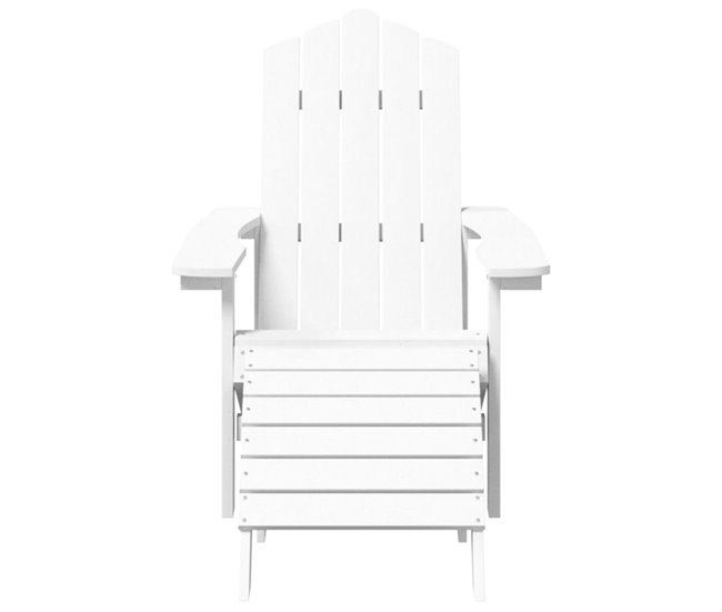 2 Sillas jardín Adirondack con reposapiés Blanco