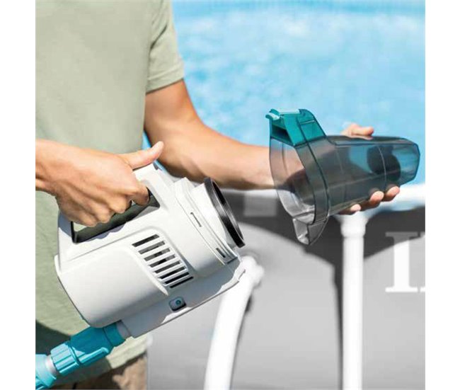 Aspiradora de piscina manual c/batería recargable INTEX Gris