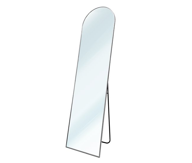 Espejo de Pie Metal Square Cuerpo Entero con Soporte Suelo 50x5 Grafito