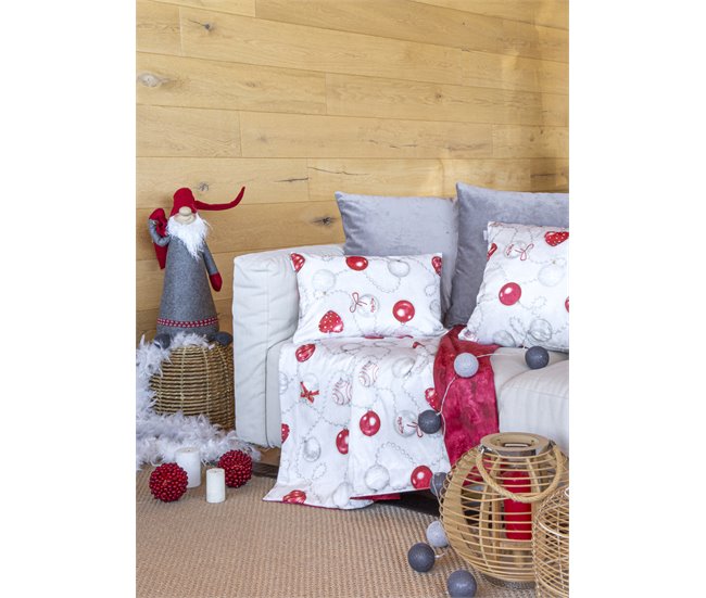 PLAID REVERSIBLE DE TERCIOPELO DE NAVIDA XMAS DAYS Blanco