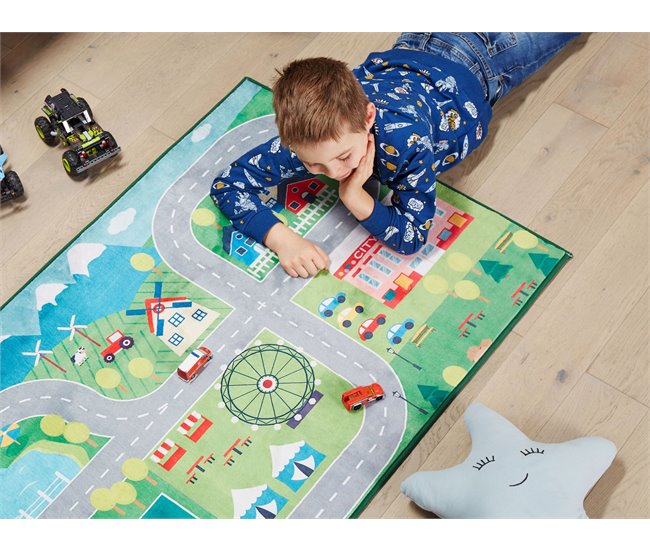 Beliani Alfombra para niños SEBEN Verde