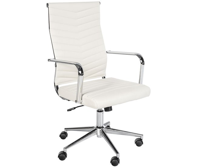 Silla de oficina - Canby - Simil cuero Blanco
