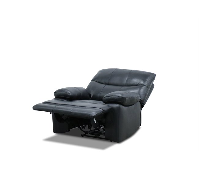 Sillón MASTER relax eléctrico de piel Negro