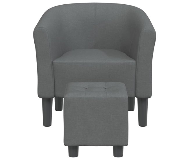 Sillón Con Diseño De Cubo Gris Oscuro