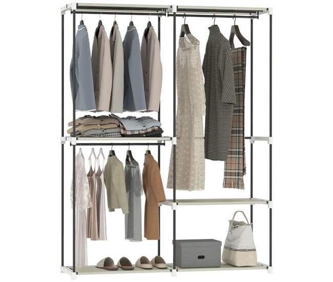 Armario de Ropa Tela no Tejida HOMCOM Crudo