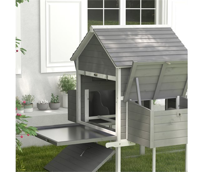 Gallinero Madera de Abeto Gris