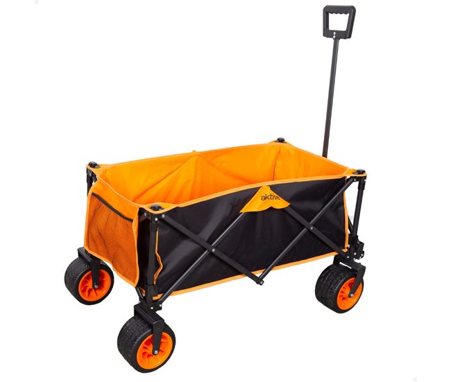 Aktive Carro playa c/ruedas grandes Negro/ Naranja