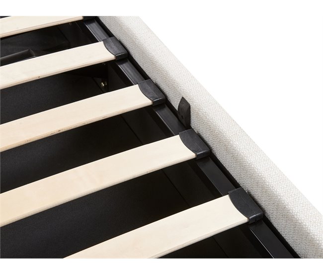 Beliani Cama con almacenaje Poliéster LAGORD 180x214 Crema