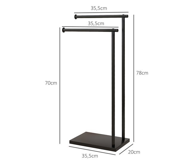 Toallero de Pie Metal HOMCOM, hogar - baño Negro
