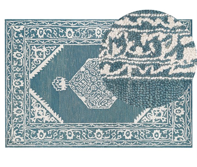 Beliani Alfombra de pelo corto GEVAS 140x200 Azul