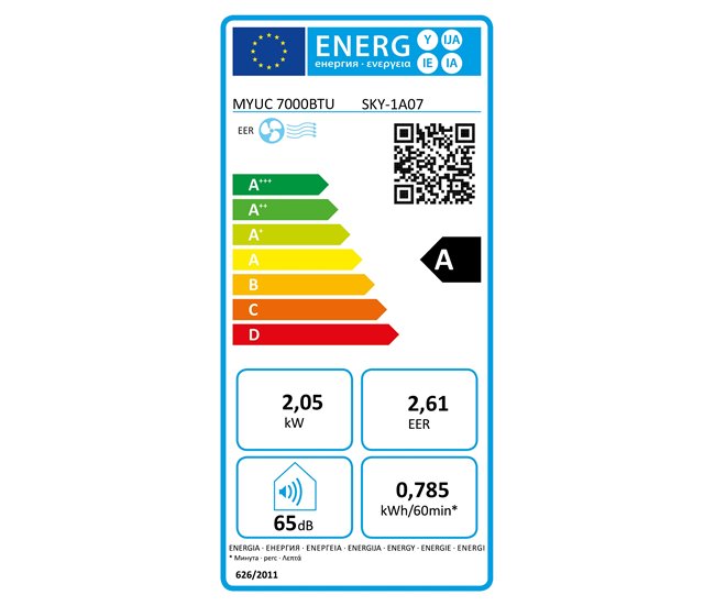 Aire acondicionado portátil MYUC 7000BTU 1.750 frigorías Blanco