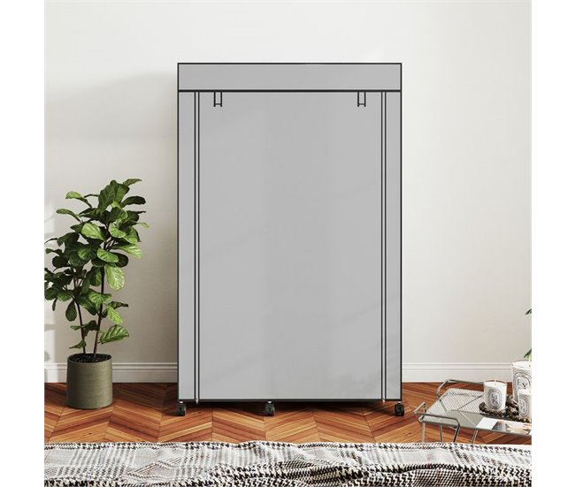 Armario de Tela Acero, Tela no Tejida HOMCOM Gris