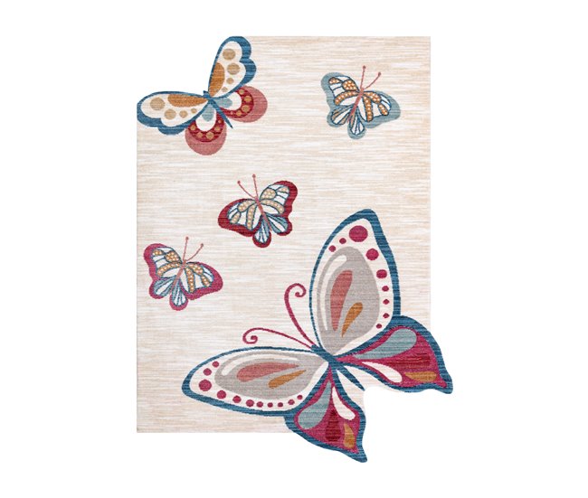 Alfombra infl TOYS 75326 Mariposas para niños moderno Crema