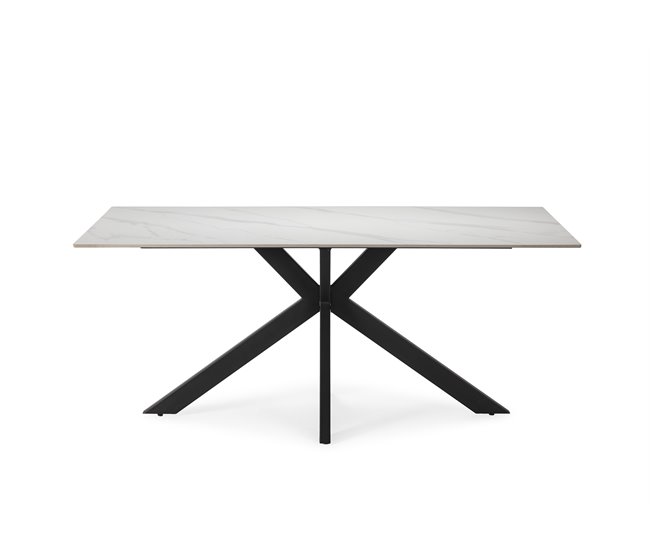 Mesa rectangular en cerámica blanca BIMBA Blanco/ Negro
