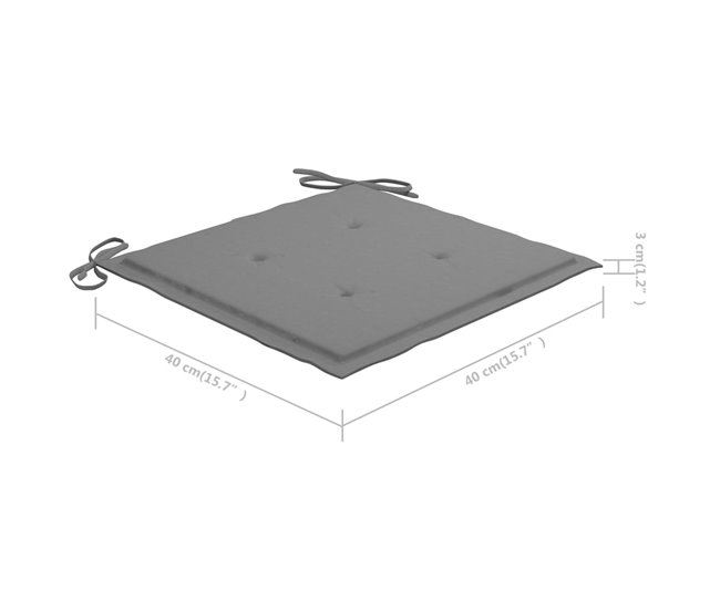 8 Sillas de jardín de madera de teca con cojines Antracita