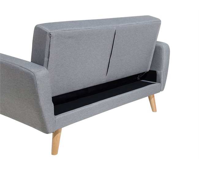 Beliani Sofá de 2 plazas Poliéster FLORLI Gris Claro