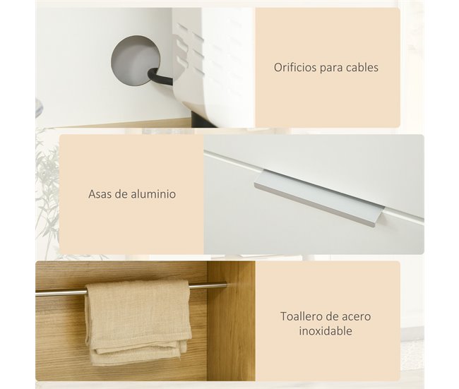 Alacena de Cocina Melamina de Madera, Pino HOMCOM, hogar - cocina Marron