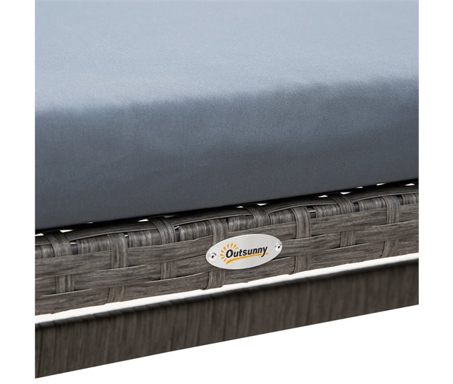 Conjunto 4 Piezas Muebles de Ratán Gris